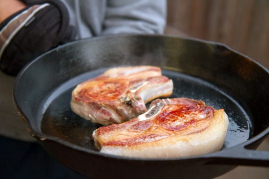 seared pork chops