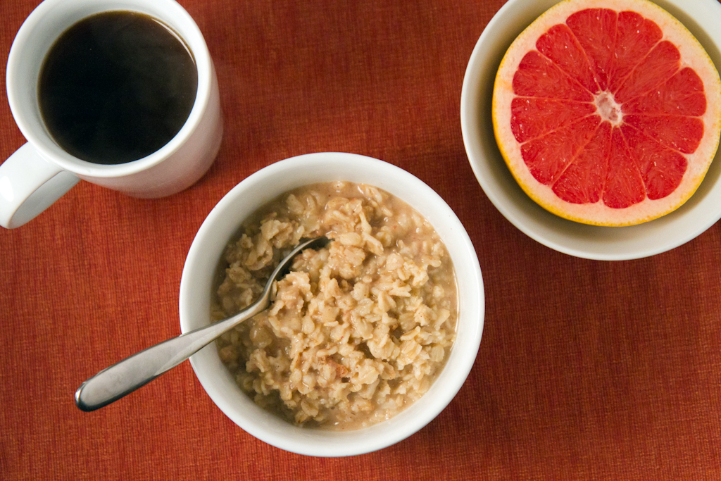 Breakfast with Brad Oatmeal with Peanut Butter and Maple Syrup